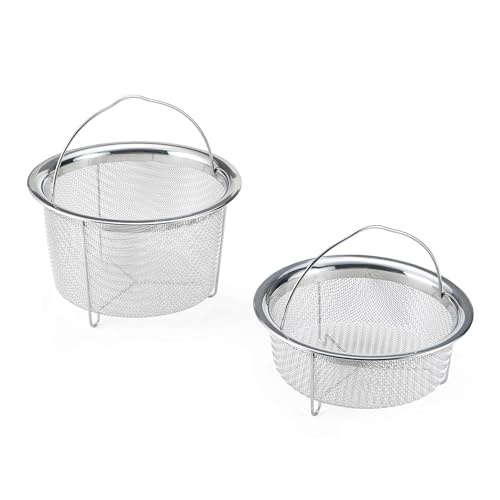 Instant Pot Official Mesh Steamer Basket Set, Stainless Steel, Dual-Purpose Steamer & Strainer,...