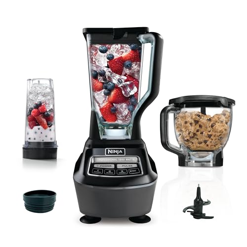 Ninja BL770AMZ Mega Kitchen System, 72 oz. Pitcher, 8-Cup Food Processor, 16 oz. Single Serve...