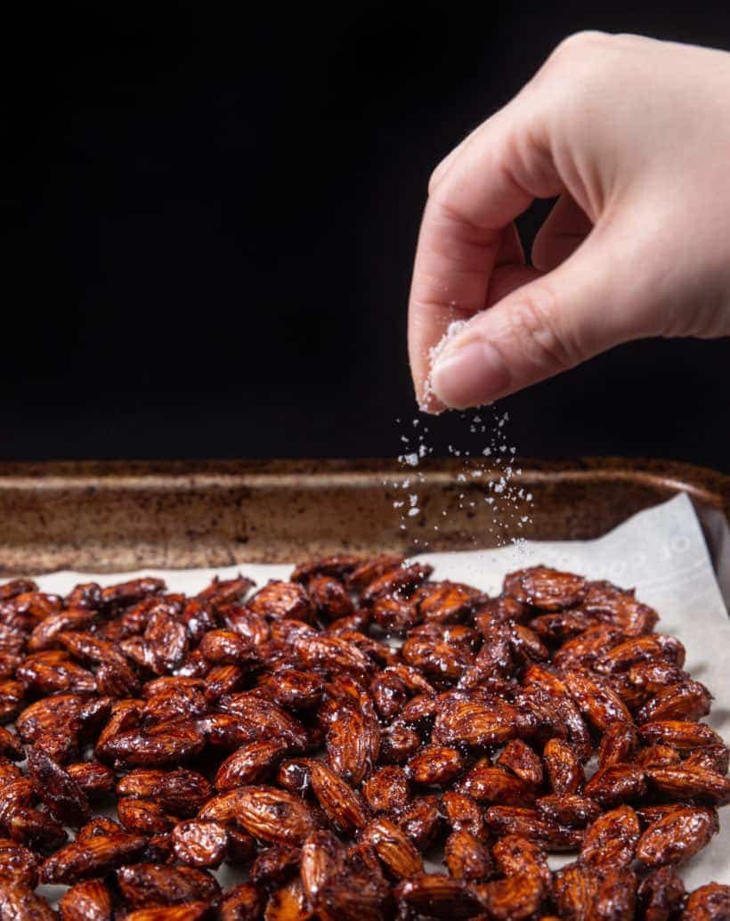 Instant Pot Churro Almonds | Cinnamon Candied Almonds | Caramelized Almonds Recipe: sprinkle extra sugar on churro almonds