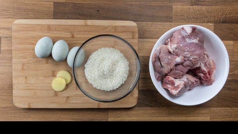 Chinese Century Egg & Pork Congee in Pressure Cooker Recipe 皮蛋瘦肉粥 Ingredients