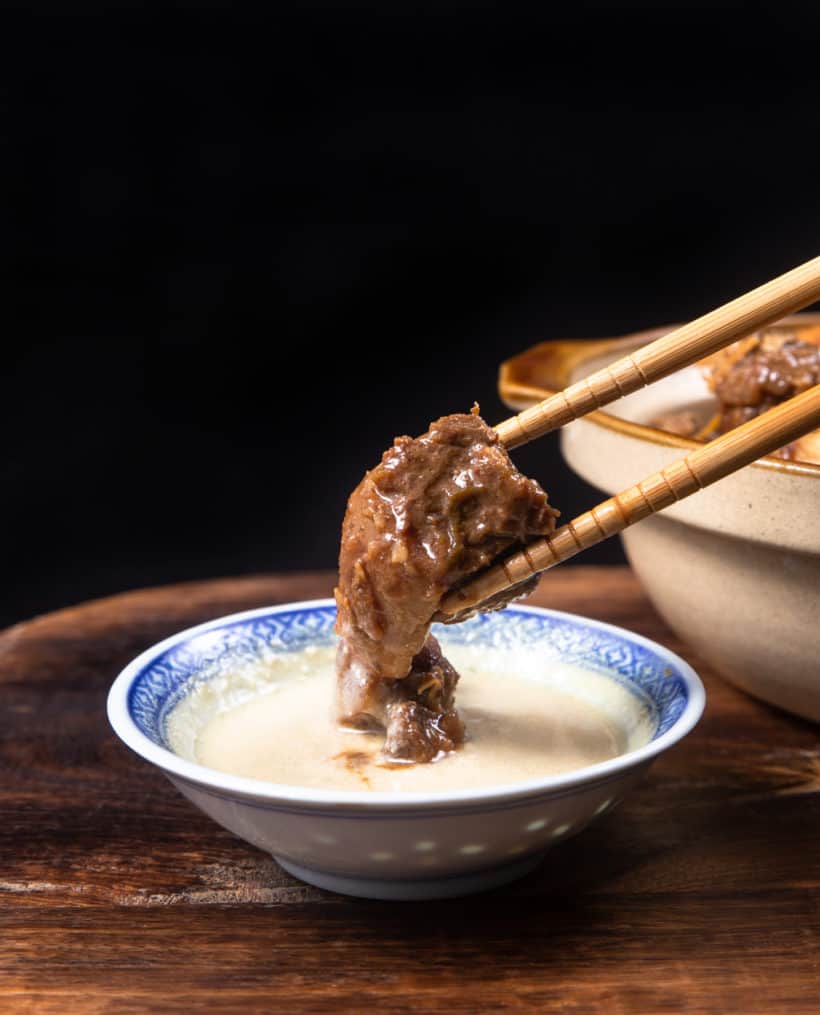 Instant Pot Chinese Lamb Stew | Pressure Cooker Lamb Stew: serve chinese lamb stew 枝竹羊腩煲 with killer dipping sauce