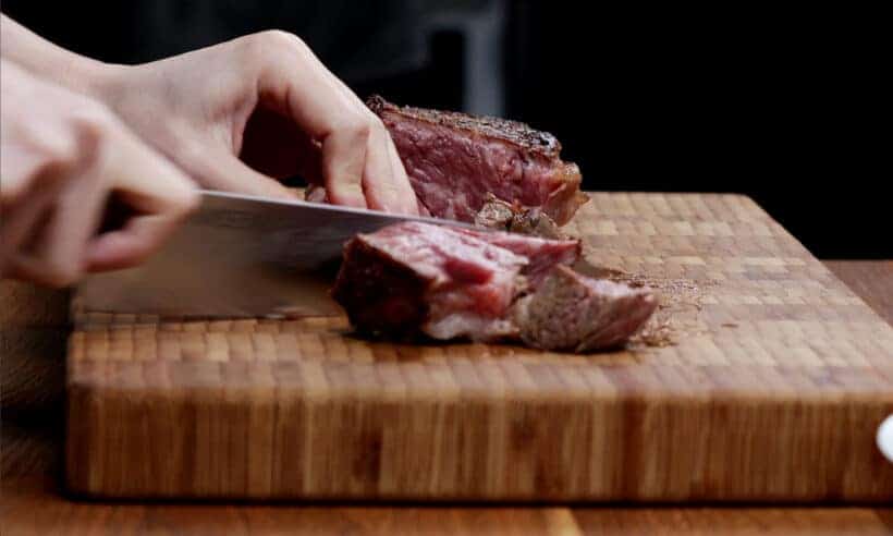 cut chuck roast into cubes  #AmyJacky #recipe #beef