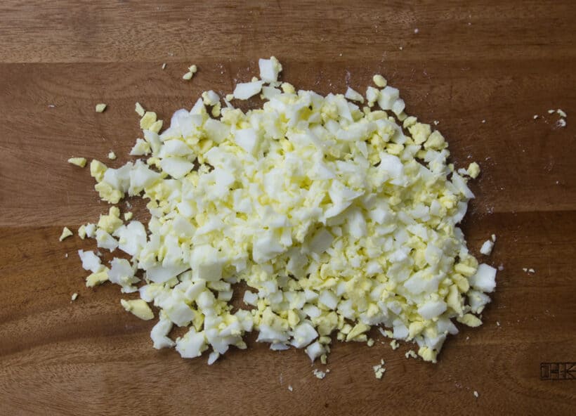 diced hard boiled eggs