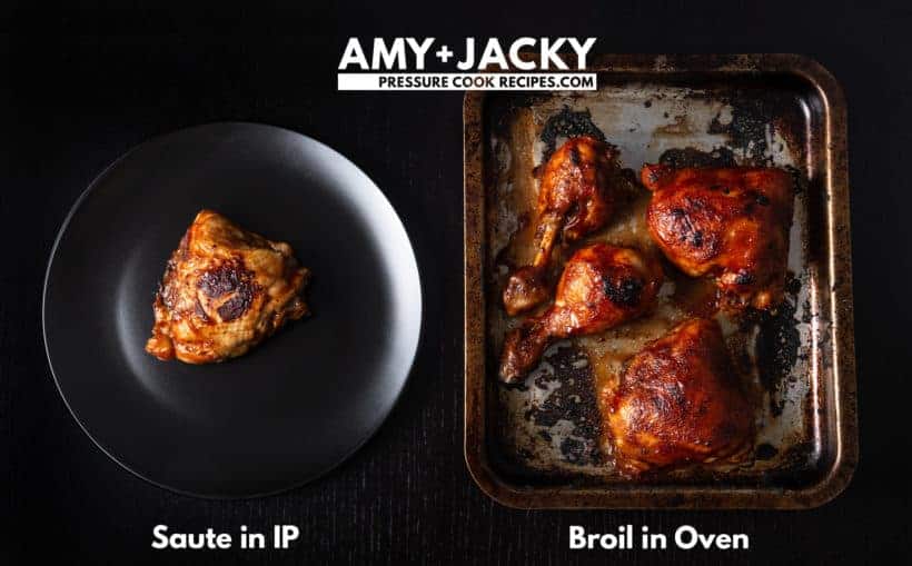 Instant Pot BBQ Chicken Recipe (Pressure Cooker BBQ Chicken): caramelize BBQ Chicken with Instant Pot or Broiler #instantpot #pressurecooker #chickenrecipes #recipes #dinner #easy