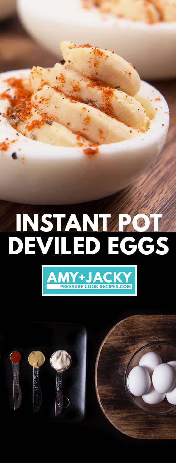 Instant Pot Deviled Eggs | Pressure Cooker Deviled Eggs | Instant Pot Hard Boiled Eggs | Pressure Cooker Hard Boiled Eggs | Instant Pot Eggs | Deviled Eggs Recipe | Hard Boiled Eggs Recipe | Party Appetizers  #AmyJacky #InstantPot #PressureCooker #recipes #eggs