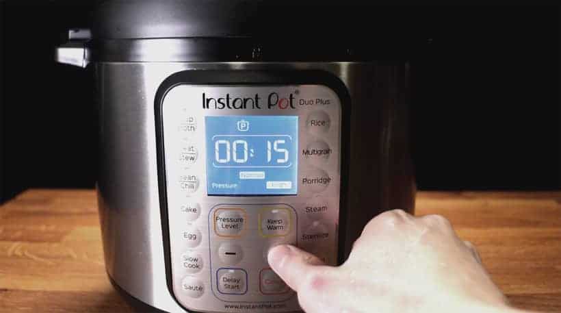 Instant Pot Pressure Cooker High Pressure 15 minutes