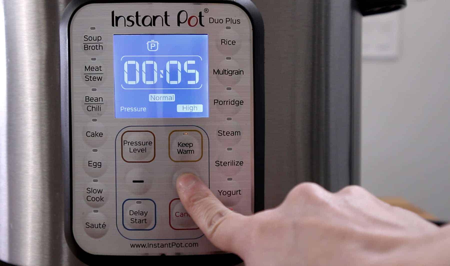 Instant Pot Pressure Cook at High Pressure 5 minutes