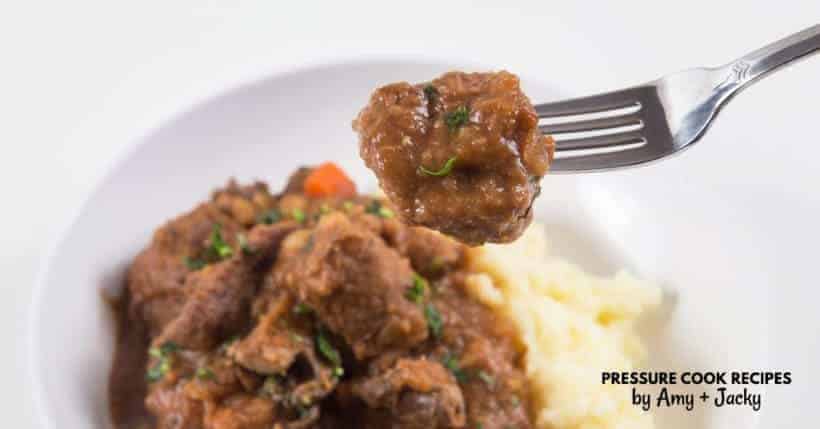 Guinness Instant Pot Irish Beef Stew and Mashed Potatoes Recipe: Celebrate St Patrick's Day with this Pot-in-Pot Pressure Cooker Irish Stew with rich gravy. Delicious adult treat you shouldn't miss!