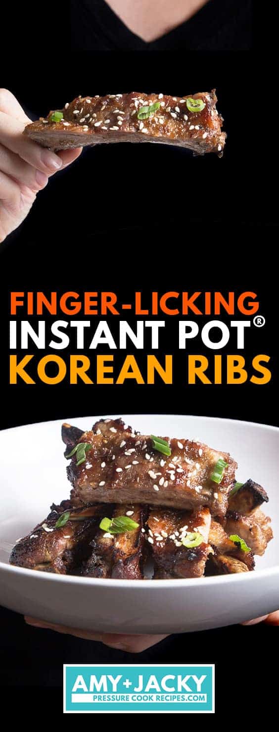 Instant Pot Korean Ribs | Pressure Cooker Korean Ribs | Instant Pot Ribs | Pressure Cooker Ribs | Instant Pot Kalbi Ribs | Instant Pot Baby Back Ribs | Instant Pot Pork Ribs | Kalbi marinade | Instant Pot Korean Recipes | Instant Pot Asian Recipes  #AmyJacky #InstantPot #PressureCooker #recipes #korean #asian