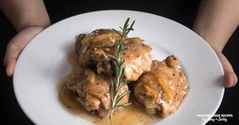 Super easy to make Instant Pot Lemon Chicken Recipe (Pressure Cooker Lemon Chicken): tender moist chicken in refreshing honey lemon garlic sauce.