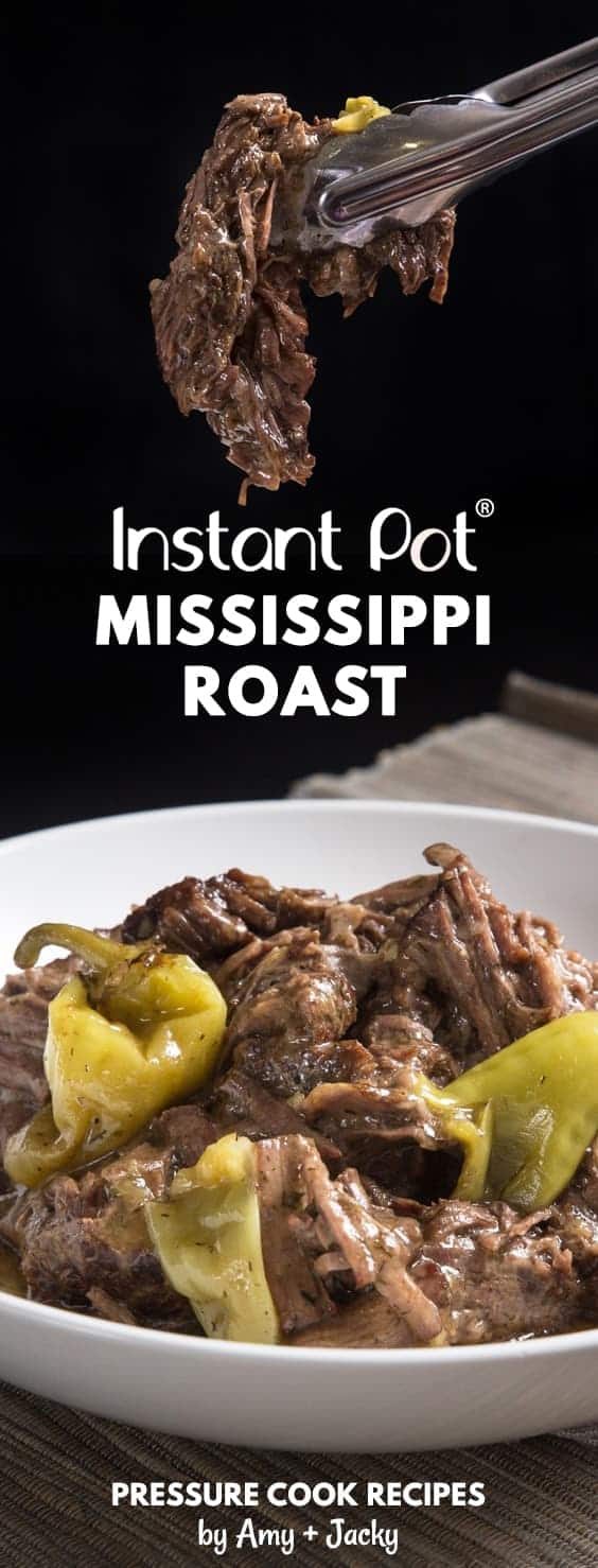 Make Instant Pot Mississippi Pot Roast Recipe (Pressure Cooker Mississippi Pot Roast) that took internet by storm! Families are obsessed with this delicious pepperoncini beef roast - comfort food with minimal prep.