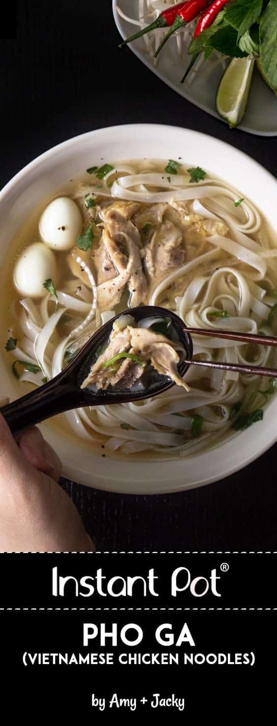 Make this Easy Homemade Instant Pot Pho Ga Recipe (Pressure Cooker Pho Ga): comforting, fragrant Vietnamese Chicken Noodle Soup that warms the heart and nourishes the soul.