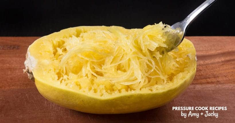 Instant Pot Spaghetti Squash (Pressure Cooker Spaghetti Squash) in 15 mins! Low carb, gluten free, paleo substitute for pasta.