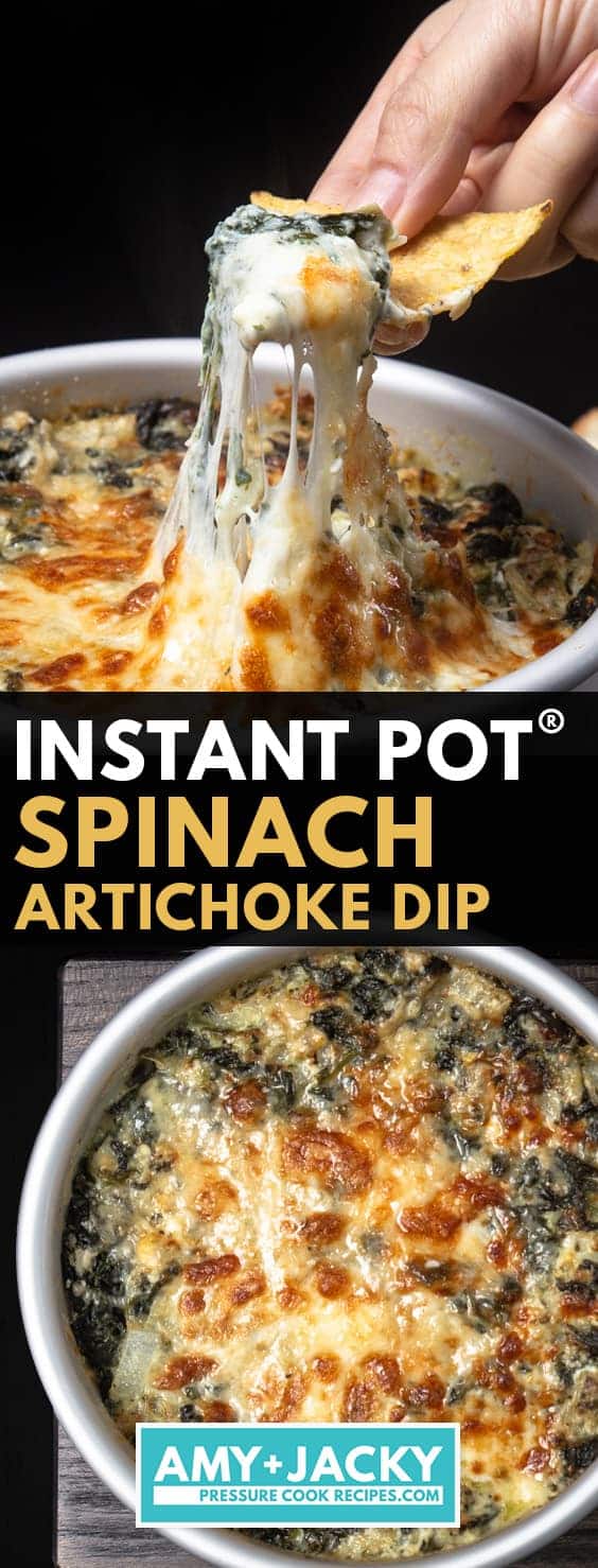 instant pot spinach artichoke dip | spinach artichoke dip instant pot | pressure cooker spinach artichoke dip | air fryer spinach artichoke dip | instant pot artichoke spinach dip | best spinach artichoke dip | easy spinach artichoke dip | party recipes | appetizer recipes  #AmyJacky #InstantPot #PressureCooker #AirFryer #recipes #christmas #thanksgiving #superbowl