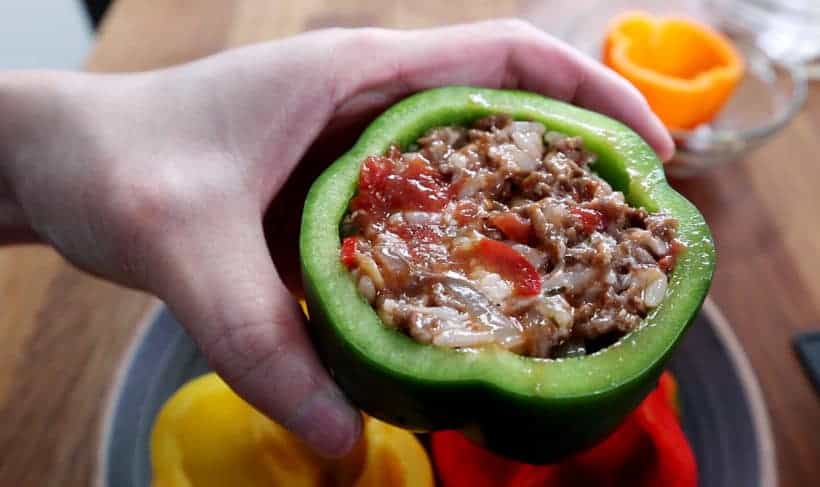 instant pot stuffed green peppers  #AmyJacky #InstantPot #PressureCooker #recipe #peppers #beef