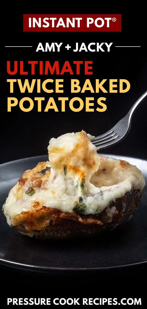 Instant Pot Twice Baked Potatoes | Pressure Cooker Twice Baked Potatoes | Ninja Foodi Twice Baked Potatoes | Air Fryer Twice Baked Potatoes | Instant Pot Potatoes #AmyJacky #InstantPot #PressureCooker #AirFryer #NinjaFoodi #sides #potatoes