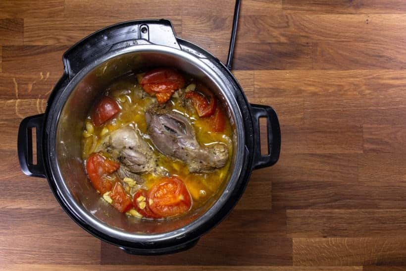 Pressure Cooker Lamb Shank: pressure cooked lamb shank in Instant Pot