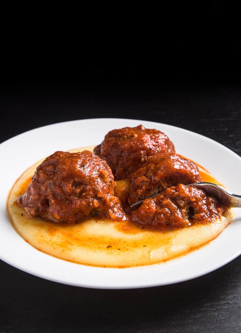 meatballs polenta