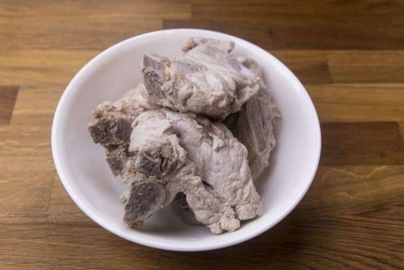 Parboiled pork bones