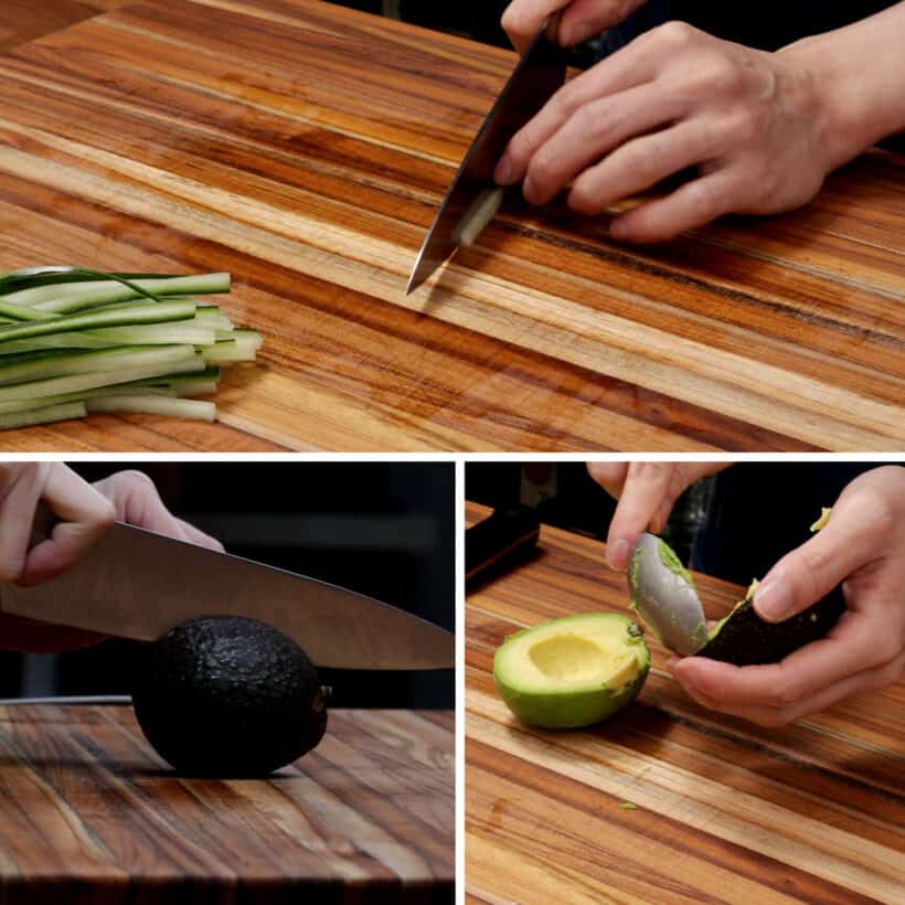 prepare avocado cucumber