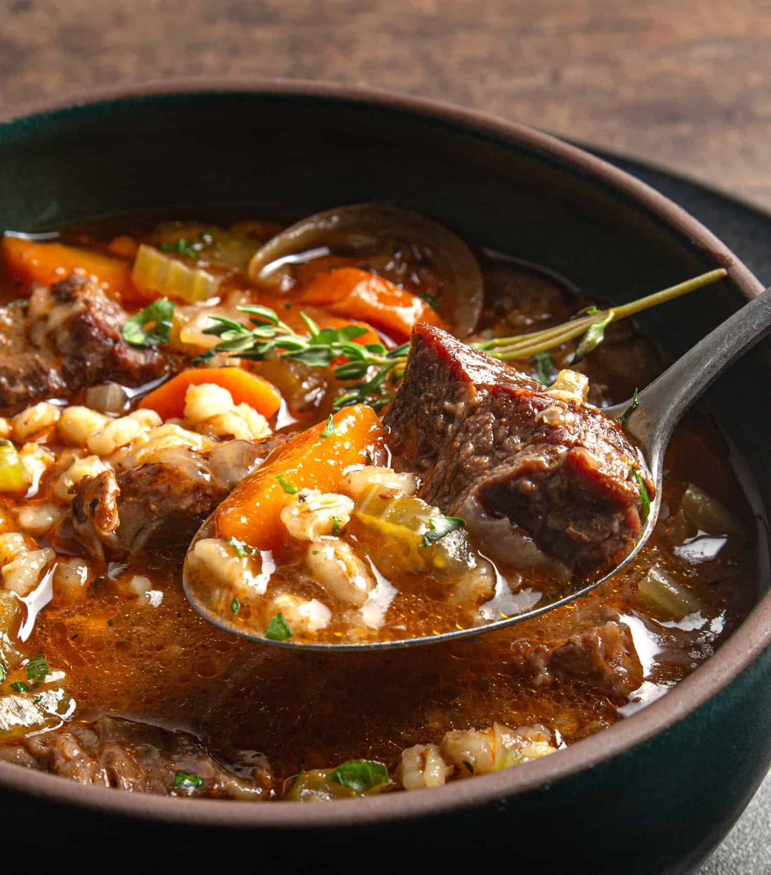 pressure cooker beef barley soup