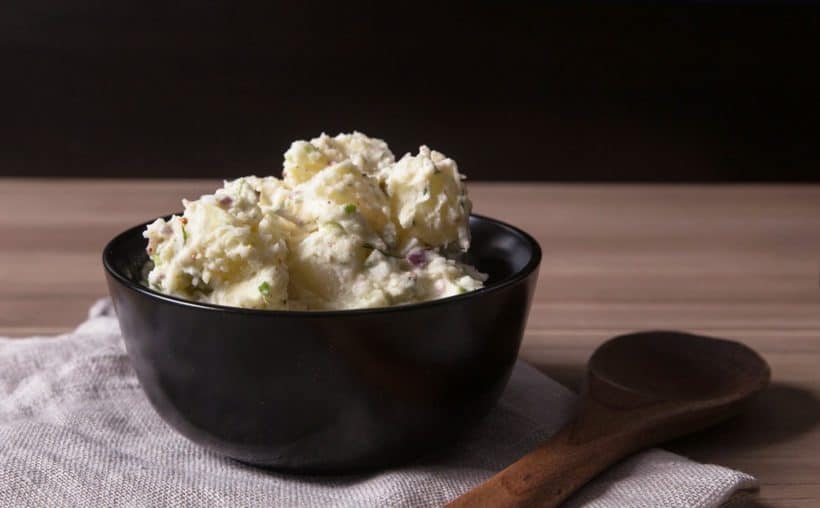 Easy Creamy Instant Pot Potato Salad Recipe (Pressure Cooker Potato Salad): cook potatoes & eggs together with no extra rack or bowl! A balance of rich flavors and textures.