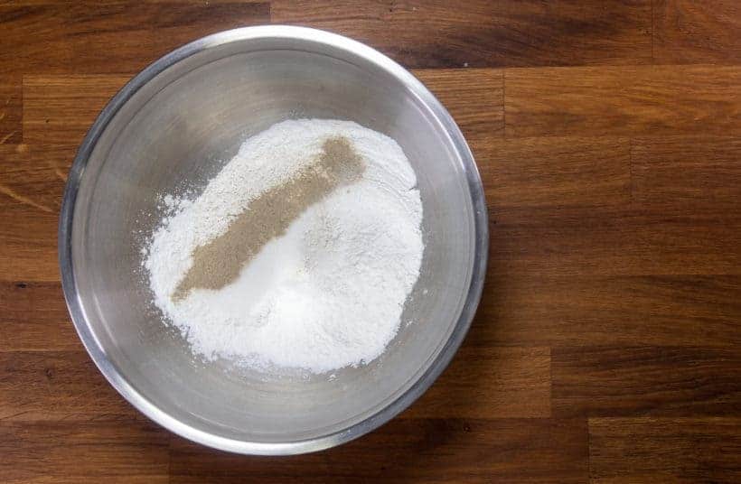 Instant Pot Turnip Cake: make rice flour mixture in mixing bowl