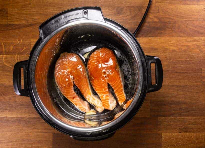 add teriyaki sauce on salmon steaks