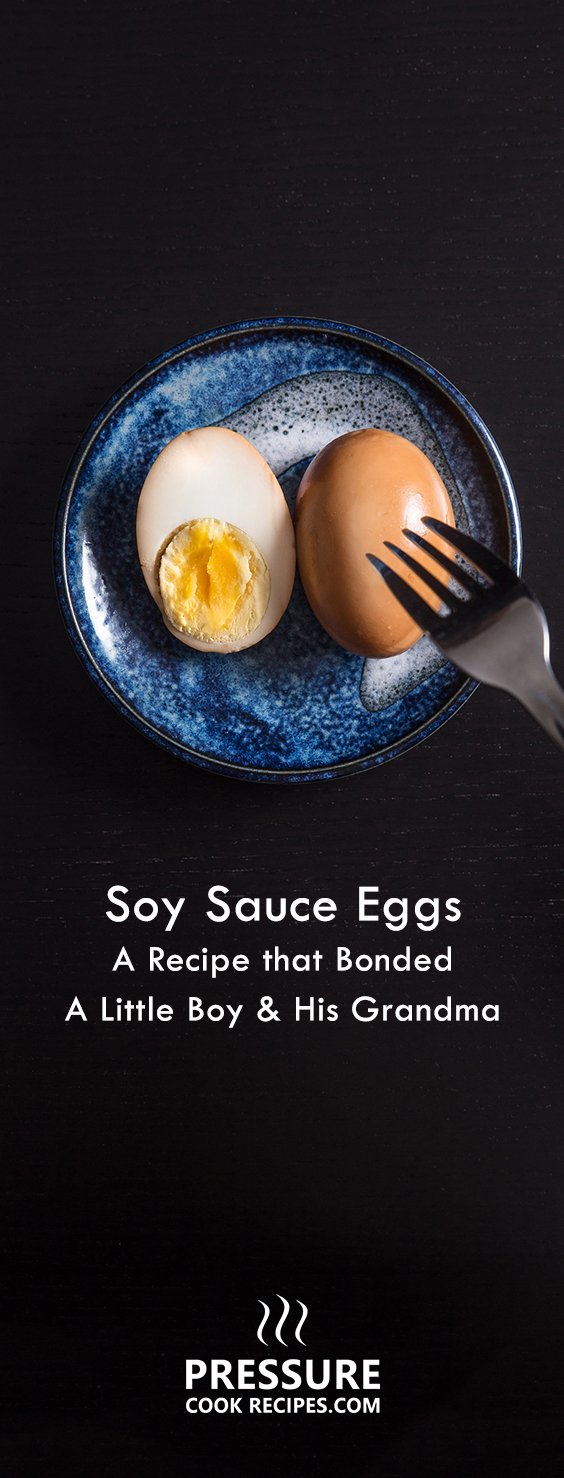 Make this super easy Soy Sauce Eggs Recipe that celebrates a beautiful bond between a little boy and his Grandma. Flavorful eggs with perfectly cooked egg yolks & smooth egg whites, infused with delicious homemade Chinese Master Stock.