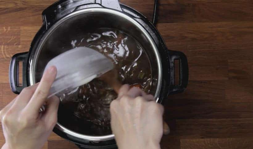 thicken red wine sauce and season