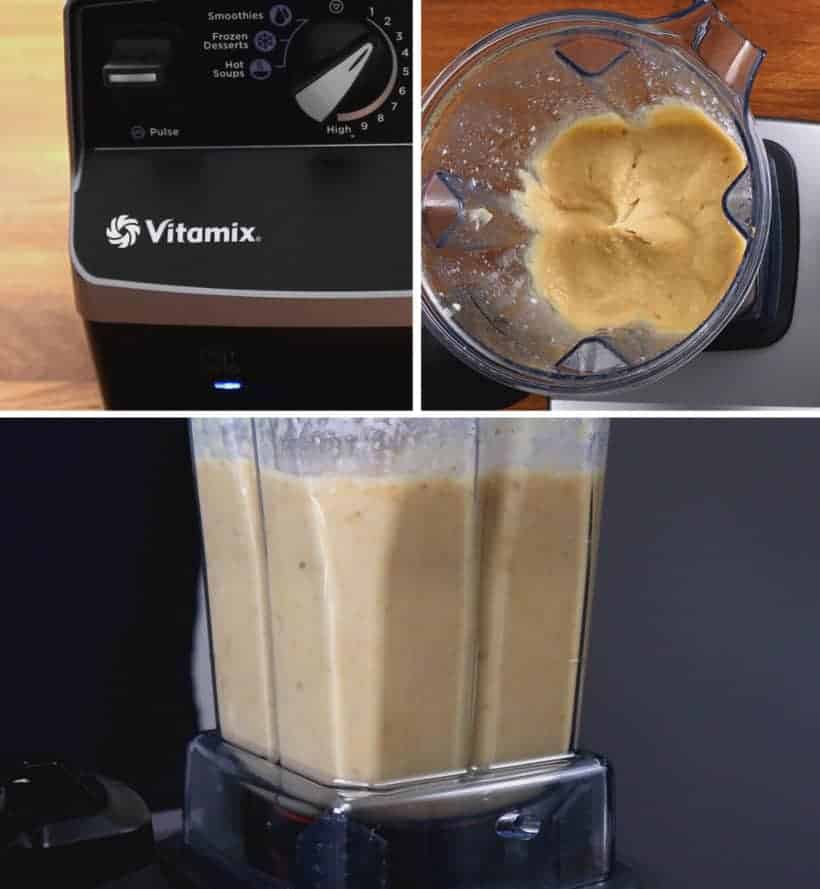 Vitamix Hummus: blend chickpeas in Vitamix Blender to make homemade hummus  #AmyJacky #vitamix #blendtec #ninja #blender #recipe #vegan #GlutenFree #vegetarian